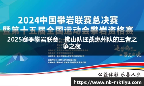 2025赛季攀岩联赛：佛山队迎战惠州队的王者之争之夜